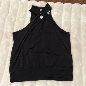 Veronica M open shoulder top in black. Size XS